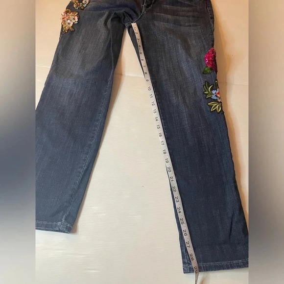 Laurie Felt Classic Denim Embellish Boyfriend Jeans Brushed Sapphire SZ 10 - Picture 5 of 10